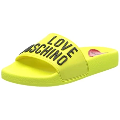 Image de Love Moschino Femme JA28052G1GI13 Mule, Jaune Fluo, 35 EU
