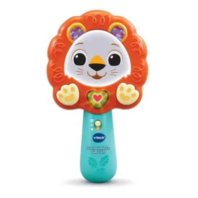 Image de VTech Hochet Miroir Lumi Lion, Bébé à Main, Jouet d&#039;Éveil Interactif et Musical, Cadeau Dès 9 Mois Contenu en Français