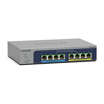 Image de NETGEAR 8 port Ultra60 PoE++ Multi Gigabit (2.5G) Ethernet Plus Switch Non géré L2/L3 2.5G (100/1000/2500) Connexion Ethernet, PoE, Gris