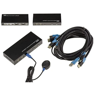 Image de KALEA INFORMATIQUE Boitier de Partage KVM Switch Automatique pour 2 PC. Connexions HDMI et USB, contrôle à Distance. Résolution supportée 4096x2160
