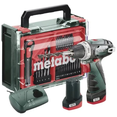 Image de Perceuse visseuse sans fil Metabo PowerMaxx BS Basic Set 600080710 12 V 2 Ah Li Ion + batteries, chargeur, brushles