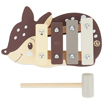 Image de Bieco Xylophone pour Enfants en Forme de cerf Instrument Musique à partir 1 an Jouet Musical bébé Carillon avec mailloches Bebe