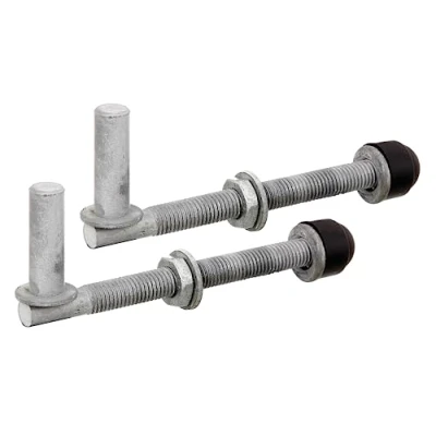 Image de Alberts 410650 Gonds une paire, à visser, réglable galvanisés chaud cote axe Ø13 mm longueur 140 filetage M12