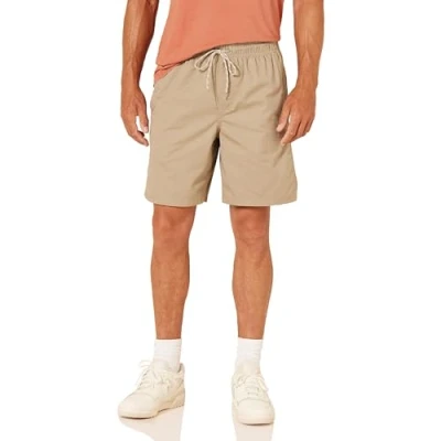 Image de Amazon Essentials Short de Marche avec Entrejambe 20 cm et Cordon Serrage Coupe Décontractée (Disponible en Grandes Tailles) Homme, Brun Kaki, 4XL Grande taille