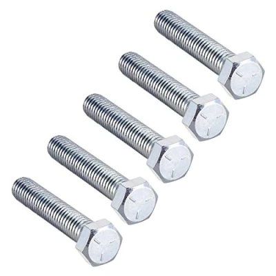 Image de Boulons à vis tête hexagonale Acier au carbone 3/8 pouces 16x2 Fixation Grade 5 UNC 5pcs