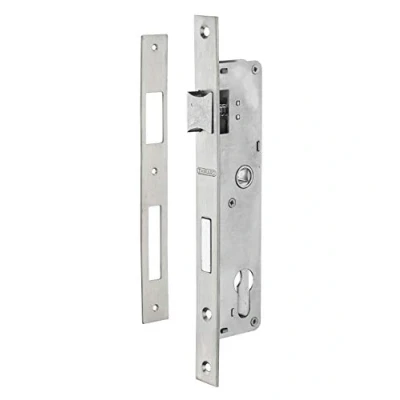 Image de THIRARD Boitier de serrure encastrable à cylindre pour menuiserie métallique, axe 24mm, bouts carrés, zingué