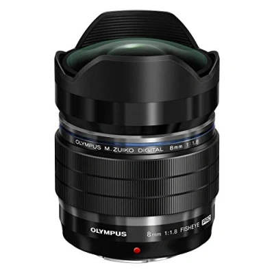 Image de Olympus M.Zuiko Objectif Digital ED 8mm F1.8 PRO, focale fixe lumineuse, compatible tout appareil Micro 4/3 (modèles OM D &amp; PEN, Panasonic série G), Noir