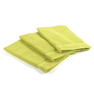 Image de Caleffi Serviette de Bain, Ensemble 3, Toilette, en éponge, 100% Coton, 40x60 cm, Facile à Laver et Sécher. Modèle: Oceano, Pistache.