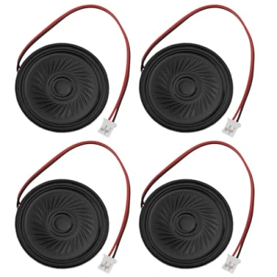 Image de VGOL Lot de 4 mini haut parleurs magnétiques 40 mm 2 W avec connecteur JST PH compatible Raspberry Pi Arduin Longueur du câble 100