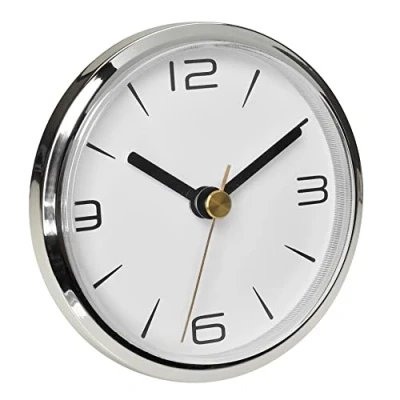 Image de TFA Dostmann 60.3543.02 Horloge analogique à encastrer avec Chiffres Arabes et 2 Cadrans encastrer, de Table, Radio pilotée, Blanc (L) 90 x (B) (H) 36 mm