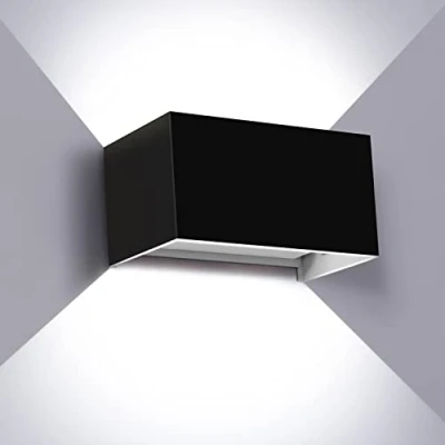 Image de Kingwei 20W Applique Murale Exterieur Etanches IP65 Luminaire Avec Angle de Faisceau Réglable Lampe Exterieur/Interieur Blanc Froid 6000K (Noir)