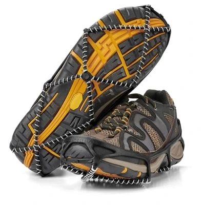 Image de YakTrax Run, Crampons Antidérapants pour chaussures à pointes et bobine en acier avec sangle de sécurité réfléchissante, Course sur Neige GlaceGris, M( 41 43)
