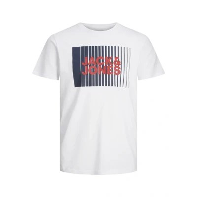 Image de JACK &amp; JONES Garçon Jjecorp Logo Play O Cou Noos JNR T Shirt, Blanc., 176 EU
