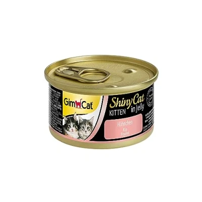 Image de GimCat ShinyCat Kitten in Jelly Poulet Nourriture humide pour jeunes chats à la viande et taurine 24 boîtes (24 70 g)
