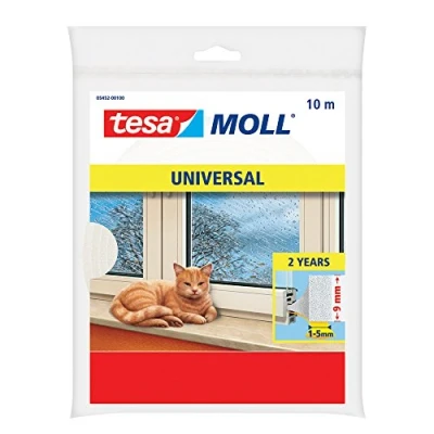 Image de Tesa Calfeutrer Joint Portes &amp; Fenêtres Profil I standard d&#039;isolation Adhésif en Mousse Blanc 10 m x 9 mm 4