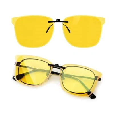 Image de Goiteia Clip polarisé sur les lunettes de conduite nuit anti éblouissantes, minimise efficacement l&#039;éblouissement des phares venant en sens inverse