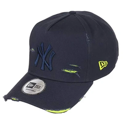 Image de New Era York Yankees 9forty A Frame Adjustable Cap Distressed Navy/Neon Yellow One Size