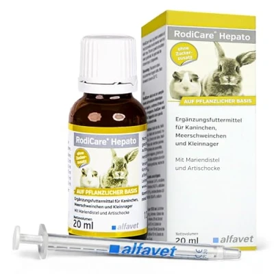 Image de alfavet RodiCare Hepato soutient Le métabolisme hépatique, complément Alimentaire pour rongeurs, sans Sucre, 20 ML, avec seringue doseuse