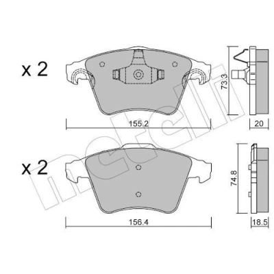 Image de Kit de plaquettes frein, frein à disque METELLI 22 0552 3