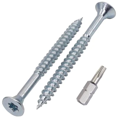 Image de SKIR&#039;CO (10 pièces) Vis à bois en acier zingué 6,0 x 70 mm, tête fraisée Torx, pour panneaux d&#039;aggloméré, partiellement filetées
