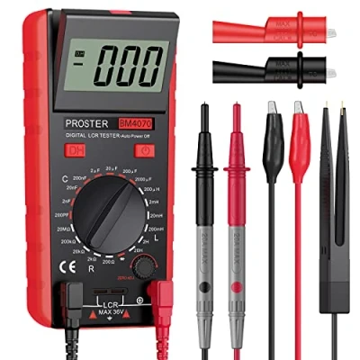 Image de Proster Capacimètre pour Condensateur avec Grand Écran Réversible Mètre de Capacité Numérique Testeur LCD Capacitance Inductance Résistance Affichage Max 1999