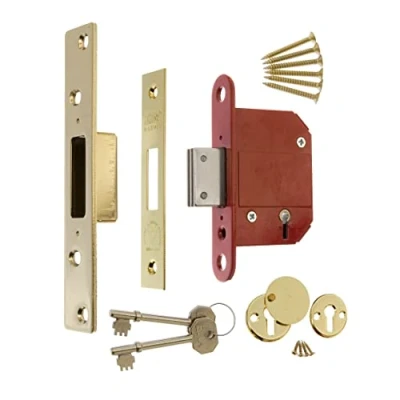 Image de ERA Fortress Serrure à mortaiser 5 leviers Sécurité maximum Conforme BS 3621 Effet laiton 64 mm (Import Grande Bretagne)