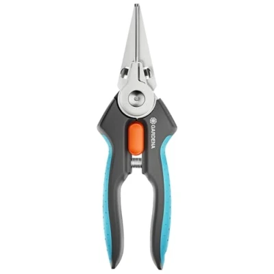 Image de Gardena GripCut: Ciseaux de récolte en INOX avec Fonction préhension Intelligente, Coupe précise et Maintien Jusqu’à la dépose, Lame 45 mm, Verrouillage à Une Main (12213 20)