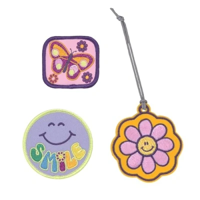 Image de LÄSSIG Set de pendentifs et d&#039;écussons (3 pièces) pour l&#039;école avec Bouton Pression/School Patches Flowers