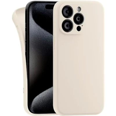 Image de MyGadget Coque Compatible avec Apple iPhone 15 Pro Max Case TPU Souple &amp; Soft Cover Protection Extra Fine Légère Étui Coloré Anti Choc Beige
