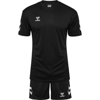 Image de Ensemble t shirt + short Hummel Logo Noir Mixte Respirant