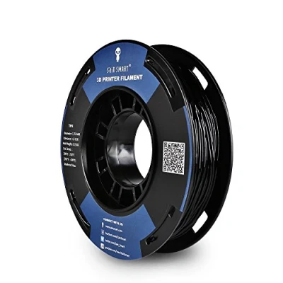 Image de SainSmart petites dimensions Bobine Filament 1.75 mm TPU Flexible 3D 250 g, précision de +/ 0,05 mm, Shore 95 A (Noir)