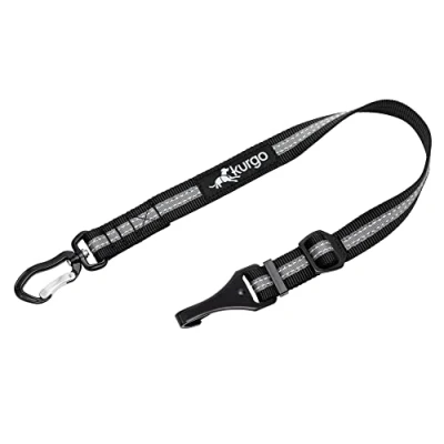 Image de Kurgo Attache pivotante directe ISO Fix pour Chien, Ceinture Universelle et réglable (38 à 56 cm), Installation Rapide Facile, Noir