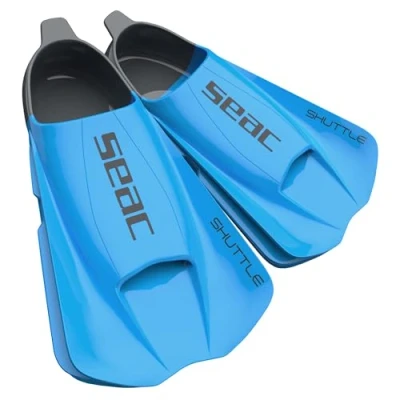 Image de SEAC Shuttle Flex Palmes Courtes 100% Silicone Unisex Adult, Bleu Clair, 34/35