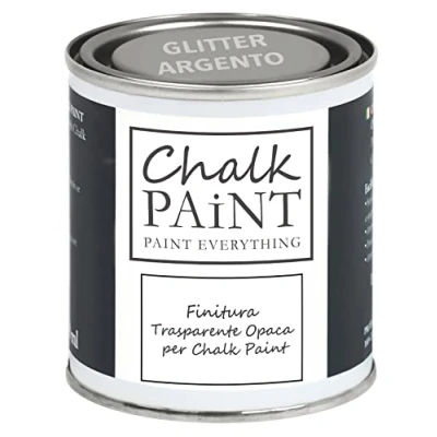 Image de Finition Transparente PAILLETÉE ARGENT 250 ml Rendez votre travail étincelant Extra Résistante spécifique pour la peinture à craie et les surfaces poreuses en général