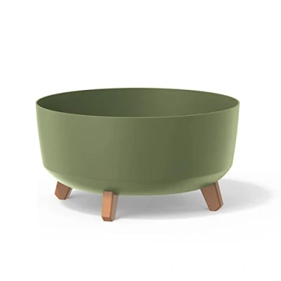 Image de Pot de fleurs bas 14,3L avec pieds amovibles et insert 380 mm, vert
