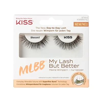 Image de KISS My Lash But Better Collection Paire de faux cils sans filtres Volume naturel Avec ruban flexible Colle à noire incluse