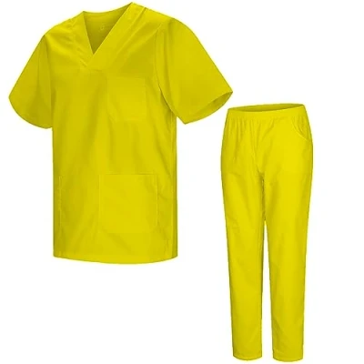 Image de Misemiya Ensemble Uniformes Unisexe Blouse Uniforme Médical avec Haut et Pantalon Ref.8178 X Small, Jaune