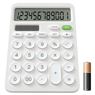 Image de GUYUCOM Calculatrice Bureau à 12 Chiffres avec écran LCD, Bouton Sensible, Grosse Touche Double Alimentation Solaire et Batterie pour Les Enseignants, étudiants Le Bureau.