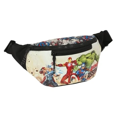 Image de Safta Avengers Forever Sac Banane avec Poche extérieure, idéal pour Jeunes et Enfants de différents âges, Confortable Polyvalent, qualité résistance, 23 x 9 12 cm, Multicolore,