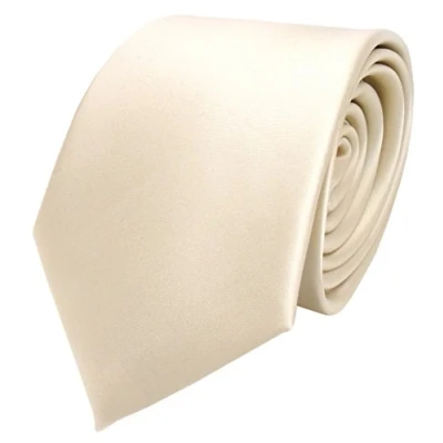Image de TigerTie satin cravate en ivoire champagne blanc perlmutt unicolor Tie