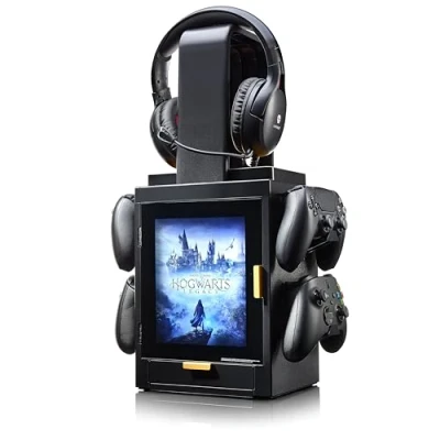 Image de Numskull Official Hogwarts Legacy LED Light Gaming Locker, Controller Holder &amp; Headset Stand for PS4/PS5 Xbox Series XS Multiple Lighting Settings Harry Potter Merchandise