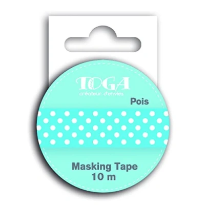 Image de DRAEGER PARIS 1886 Toga MT30 Ruban de Masquage Pois Washi Tape Blanc/Bleu 5,5 x 7 1,5 cm