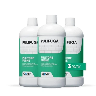 Image de Camp Pulifuga, Nettoyant pour Joints Concentré et Profesional, Idéal les Sols Murs, Élimine le Noircissement, Taches la Moisissure, 3x1 lt