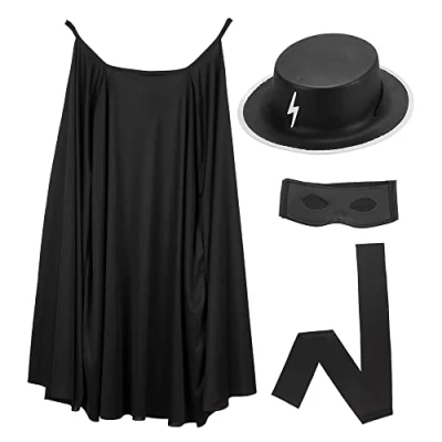 Image de Widmann Costume de bandit masqué, composé d&#039;une cape, d&#039;un chapeau, masque et ceinture, pour le carnaval les fêtes à thème