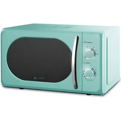 Image de Grunkel Micro ondes de capacité 20 L avec design vintage et 5 niveaux puissance Fonction dégivrage minuterie 700 W (Bleu)