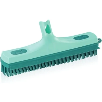 Image de Leifheit Tête balai en caoutchouc Click System avec poils hygiéniques Supra et raclette à eau, brosse naturel pour un nettoyage hygiénique efficace, sol sans manche