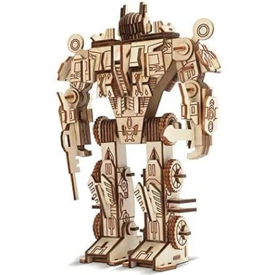 Image de puzzle 3D en bois, pour enfants, robot 3D, modèle de robot, bois enfants et adultes, jouets éducatifs (robot)