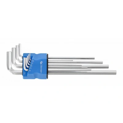 Image de Hogert Technik HT1W822 Ensemble de tournevis coudés 1.5, 2, 2.5, 3, 4, 5, 6, 8, 10.0 Acier d&#039;outil 9