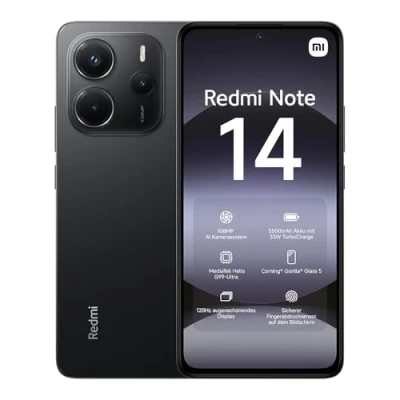 Image de Xiaomi Smartphone Redmi Note 14,8+256GB,Noir,Système de caméra IA 108MP,Batterie 5500mAh,écran Soins oculIAres 120Hz,fonctionnalités d&#039;IA (Chargeur Non Inclus)(Version Française+2 Ans Garantie)