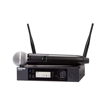Image de Microphone sans Fil Professionnel Shure Glxd24R+/Sm58 pour Église, Karaoké, Chant Autonomie de Batterie 12 Heures, Portée 30M Vocal à Main Sm58, Récepteur Montage en Rack